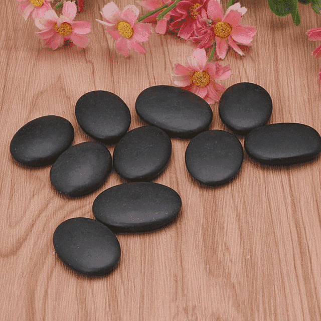 10PCS Spa Basalt Stone Lava Natural Stone Massage Tools Massage & Relaxation Shop3222037 Store