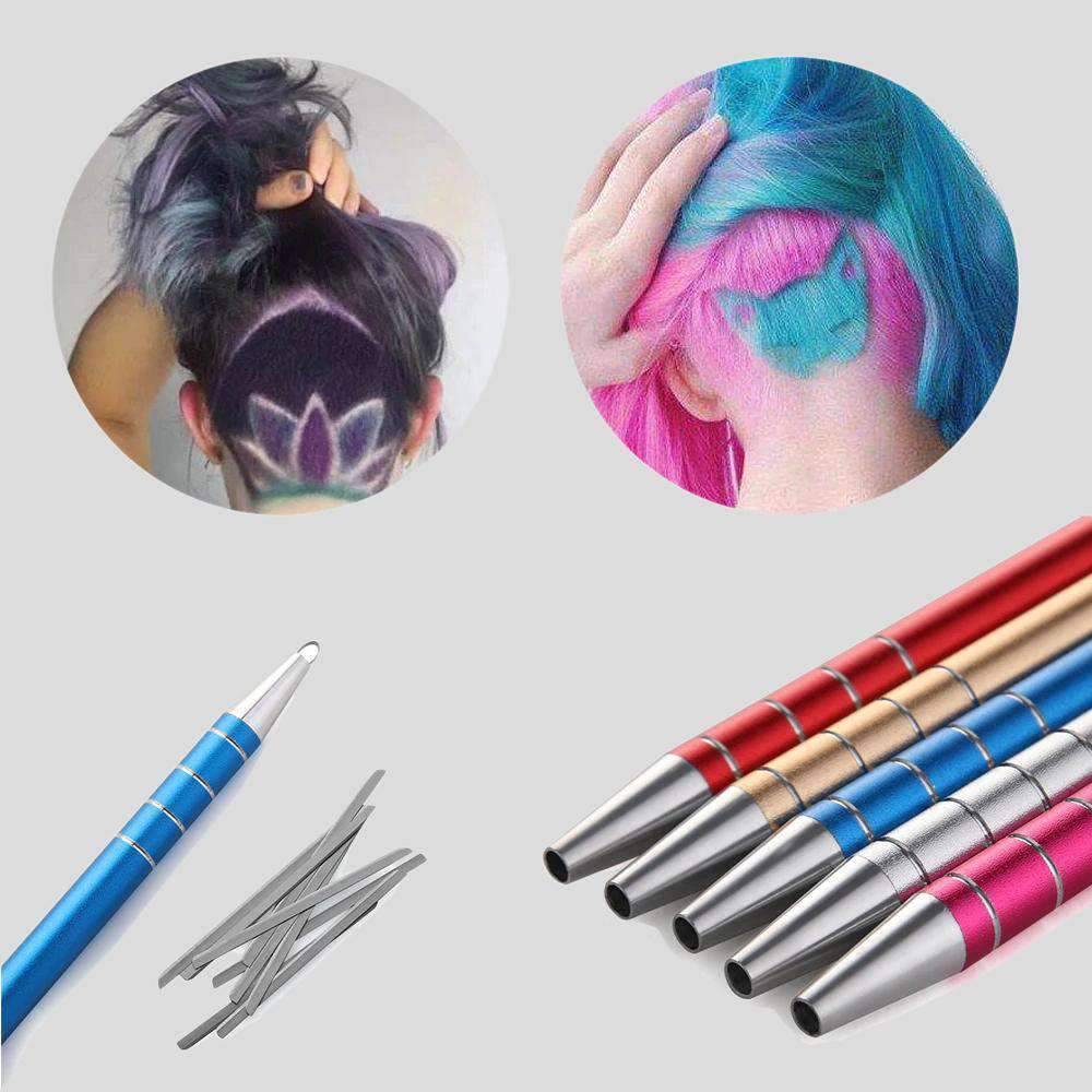 1Pc Engraved Pen+10Pcs Blades Hair Styling Accessories Kit Styling Accessories Beauty Girls