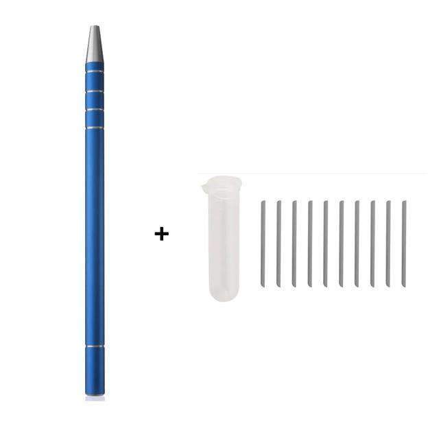 1Pc Engraved Pen+10Pcs Blades Hair Styling Accessories Kit Styling Accessories Beauty Girls blue