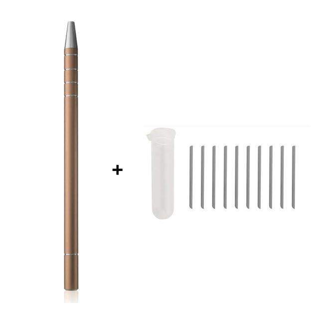 1Pc Engraved Pen+10Pcs Blades Hair Styling Accessories Kit Styling Accessories Beauty Girls gold