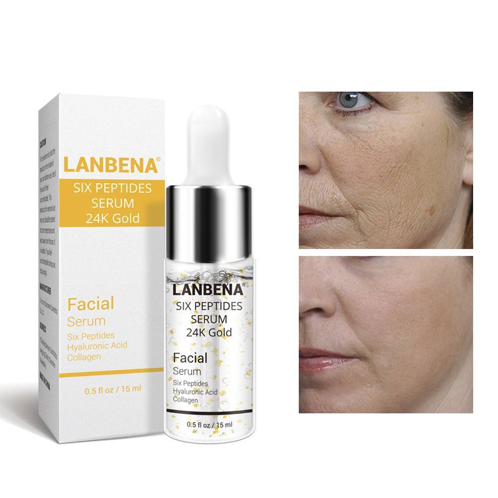 24K Gold Six Peptides Face Cream Serum LANBENA Official Store