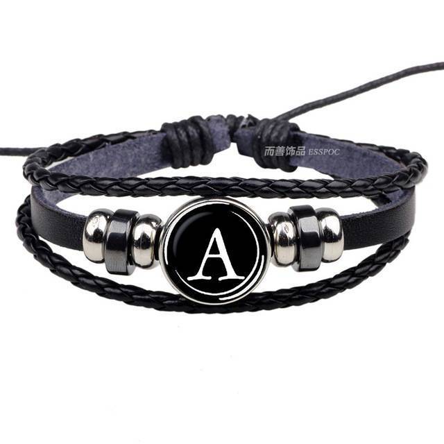 26 Letters Personality Rope Bracelet Wrap Bracelets ESSPOC JEWELLRY Store A