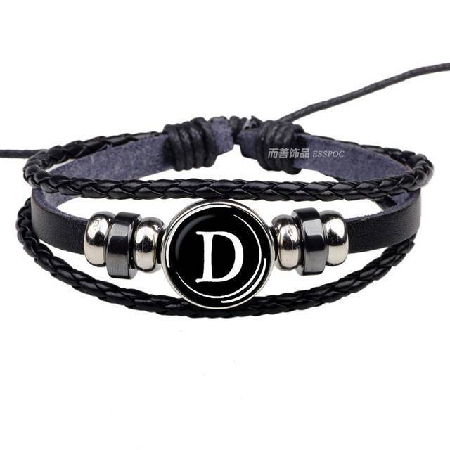 26 Letters Personality Rope Bracelet Wrap Bracelets ESSPOC JEWELLRY Store D