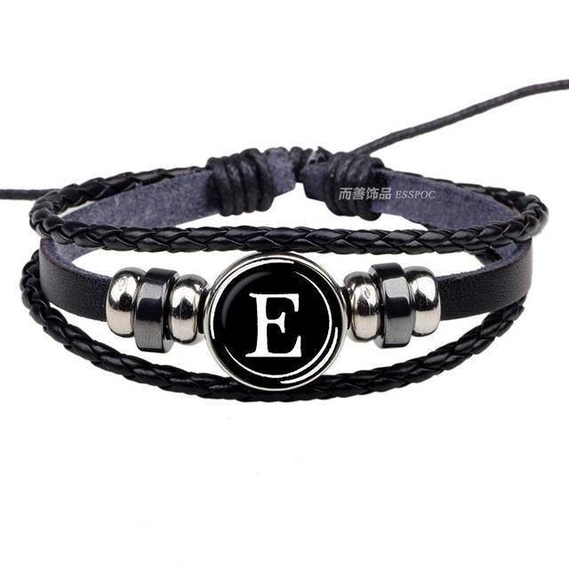 26 Letters Personality Rope Bracelet Wrap Bracelets ESSPOC JEWELLRY Store E