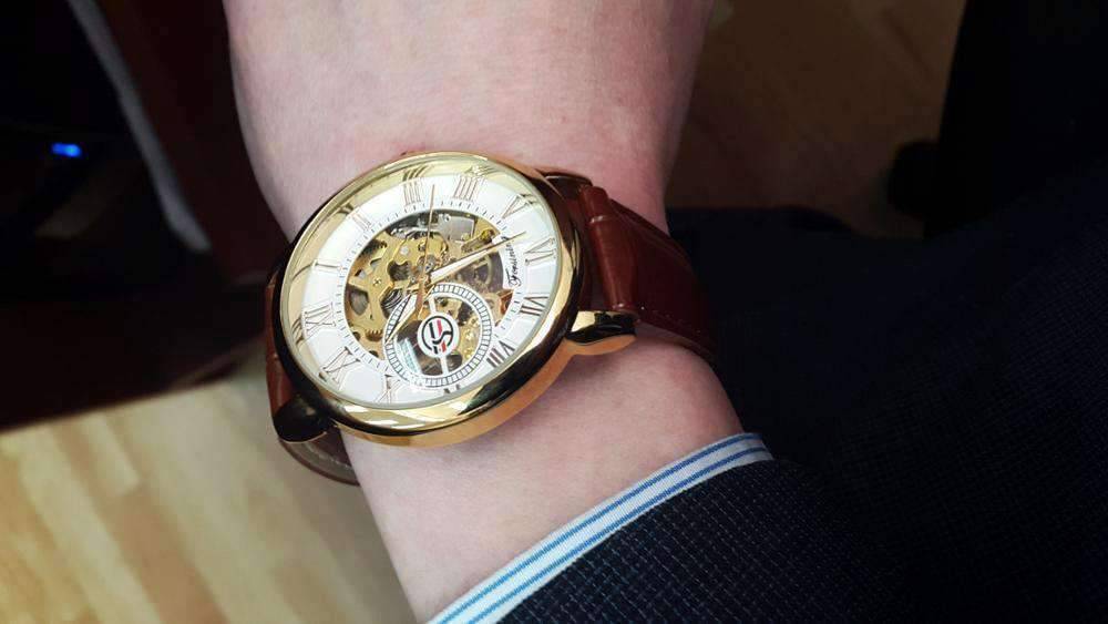 3D Logo Design Hollow Engraving Skeleton Men’s Mechanical Watch Mechanical Watches GMT
