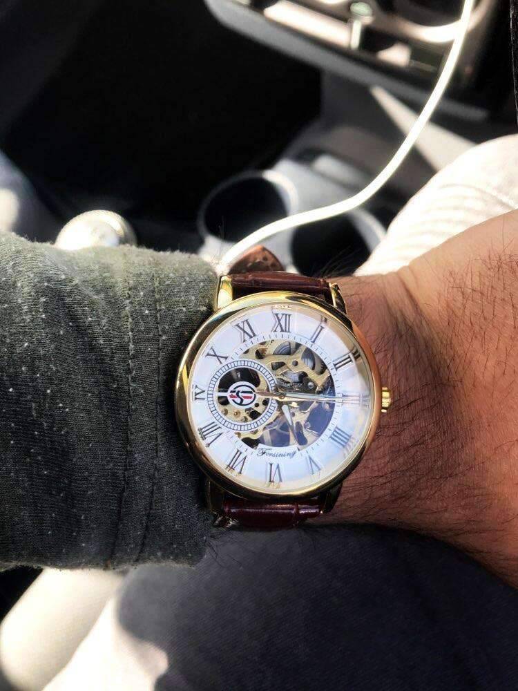 3D Logo Design Hollow Engraving Skeleton Men’s Mechanical Watch Mechanical Watches GMT
