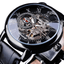 3D Logo Design Hollow Engraving Skeleton Men’s Mechanical Watch Mechanical Watches GMT Black