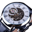3D Logo Design Hollow Engraving Skeleton Men’s Mechanical Watch Mechanical Watches GMT Black White