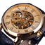 3D Logo Design Hollow Engraving Skeleton Men’s Mechanical Watch Mechanical Watches GMT Golden