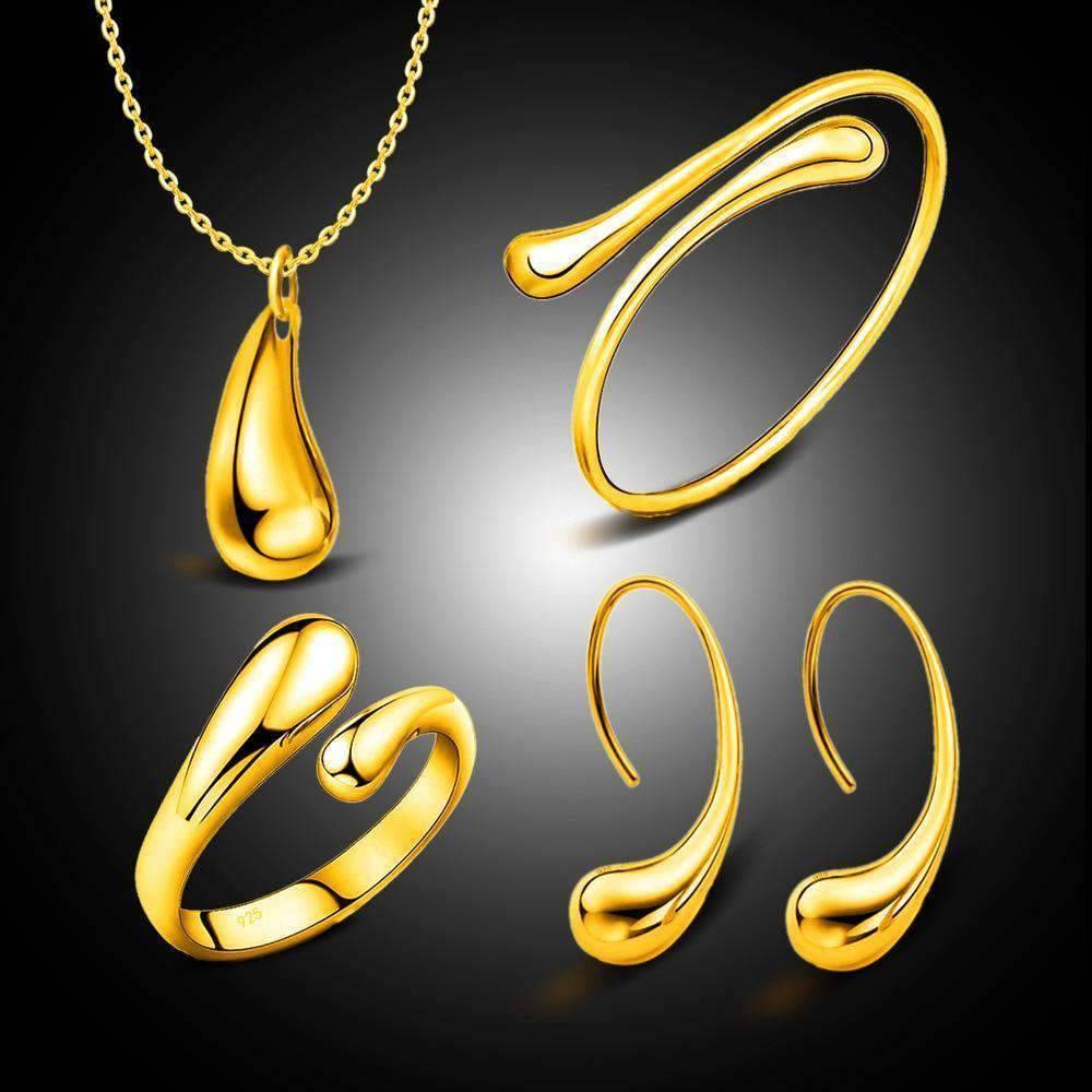 4 in 1 Silver 925 Stamped Water Drop Bridal Jewelry Sets For Women Bridal Jewelry Sets GNIMEGIL Official Store