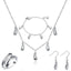 4 in 1 Silver 925 Stamped Water Drop Bridal Jewelry Sets For Women Bridal Jewelry Sets GNIMEGIL Official Store SHS217 45cm