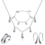 4 in 1 Silver 925 Stamped Water Drop Bridal Jewelry Sets For Women Bridal Jewelry Sets GNIMEGIL Official Store SHS218 45cm