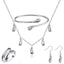 4 in 1 Silver 925 Stamped Water Drop Bridal Jewelry Sets For Women Bridal Jewelry Sets GNIMEGIL Official Store SHS220 45cm