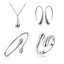 4 in 1 Silver 925 Stamped Water Drop Bridal Jewelry Sets For Women Bridal Jewelry Sets GNIMEGIL Official Store SHS222 45cm