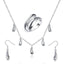 4 in 1 Silver 925 Stamped Water Drop Bridal Jewelry Sets For Women Bridal Jewelry Sets GNIMEGIL Official Store SHWDS001 45cm
