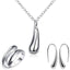 4 in 1 Silver 925 Stamped Water Drop Bridal Jewelry Sets For Women Bridal Jewelry Sets GNIMEGIL Official Store SHWDS005 45cm