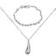 4 in 1 Silver 925 Stamped Water Drop Bridal Jewelry Sets For Women Bridal Jewelry Sets GNIMEGIL Official Store SHWDS007 45cm