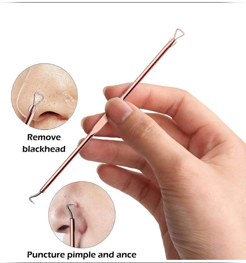 4 Pieces Acne Blackhead Removal Rose Gold Needle Skin Cleanser Cleansers Goodlan Store