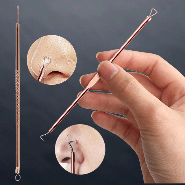 4 Pieces Acne Blackhead Removal Rose Gold Needle Skin Cleanser Cleansers Goodlan Store