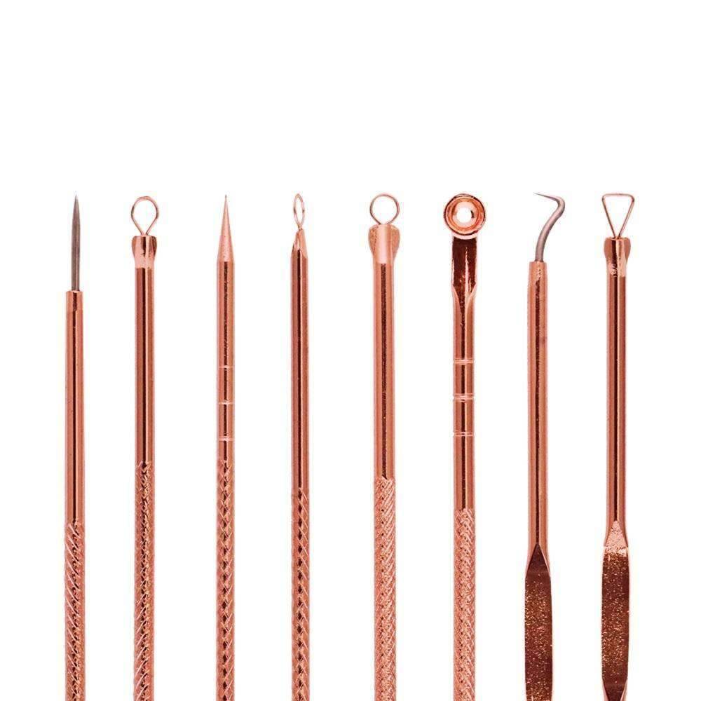 4 Pieces Acne Blackhead Removal Rose Gold Needle Skin Cleanser Cleansers Goodlan Store Default Title