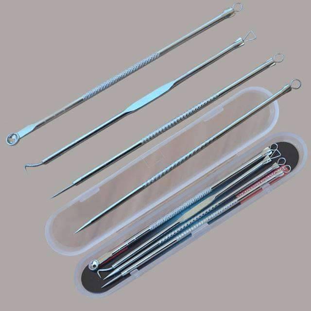 4PCS Blackhead Extractor Skin Care Products Pore Cleanser Face Skin Care Tools Faylisvow Cares Store silver