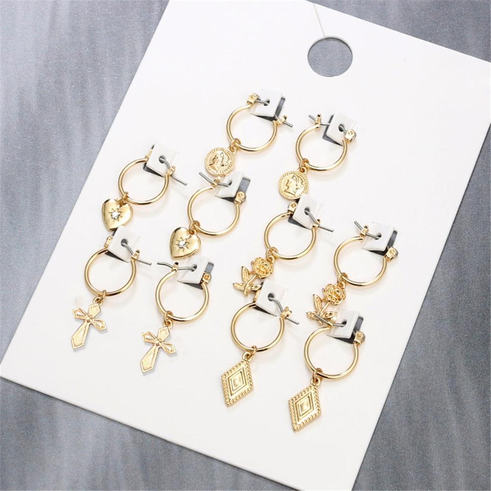 5 Pairs Round Hoop Earrings Hoop Earrings VIVILADY Official Store