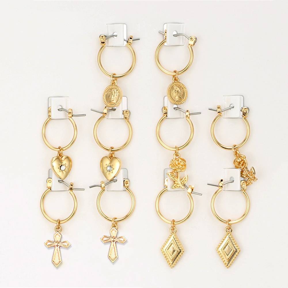 5 Pairs Round Hoop Earrings Hoop Earrings VIVILADY Official Store