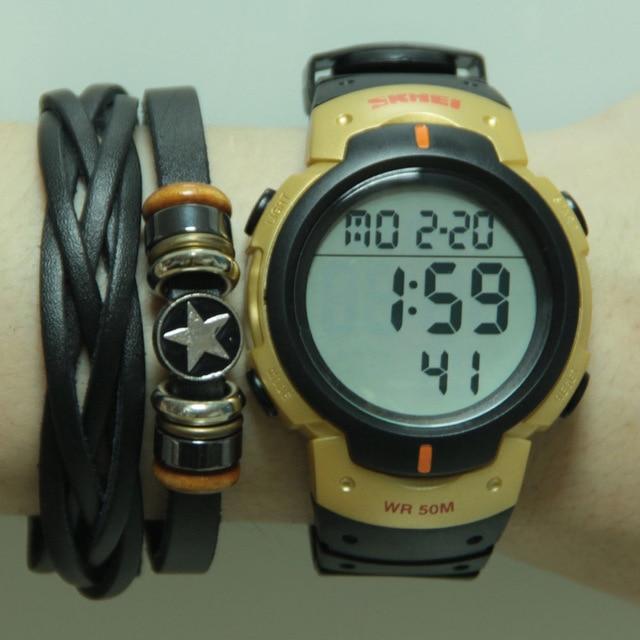 5Bar Waterproof Digital Watch Digital Watches Skmei official store Gold