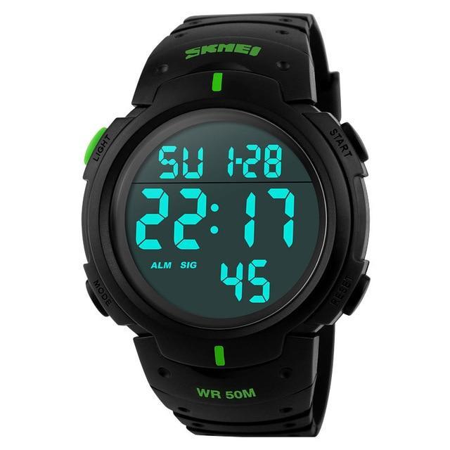 5Bar Waterproof Digital Watch Digital Watches Skmei official store Green