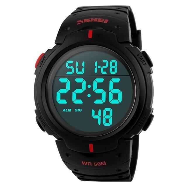 5Bar Waterproof Digital Watch Digital Watches Skmei official store Red