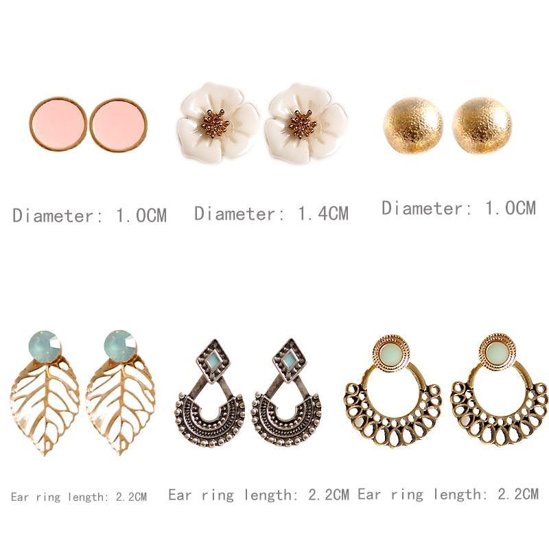 6 Pairs Party Earrings Set Stud Earrings Love a act the role ofing