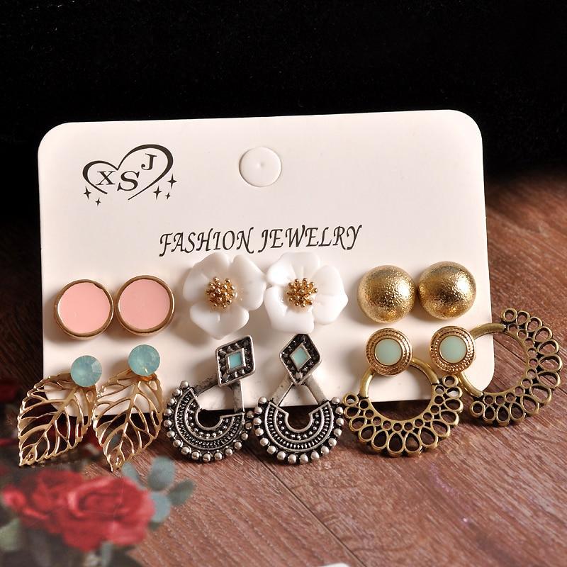 6 Pairs Party Earrings Set Stud Earrings Love a act the role ofing