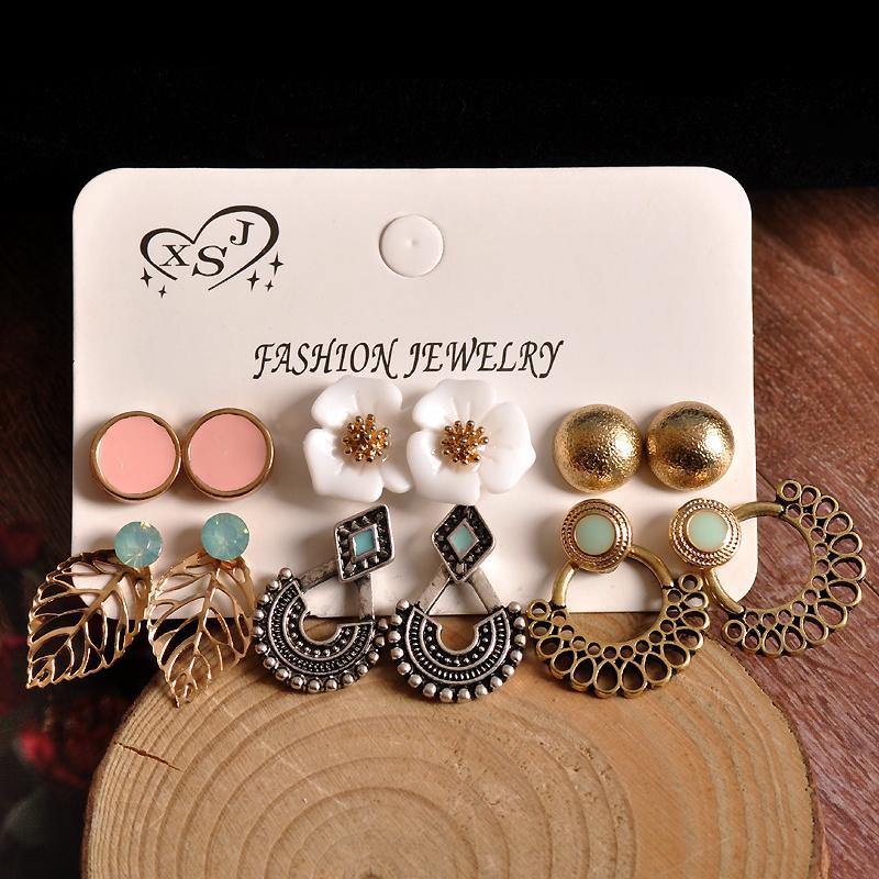 6 Pairs Party Earrings Set Stud Earrings Love a act the role ofing
