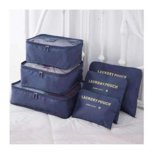 6 PCs Packing Cubes Waterproof Luggage & Travel Bag Organizer Travel Bags Travelling Store deepblue