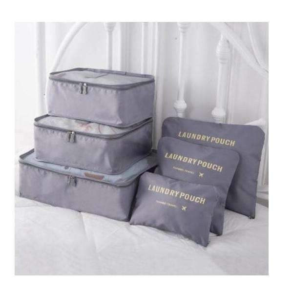 6 PCs Packing Cubes Waterproof Luggage & Travel Bag Organizer Travel Bags Travelling Store gray