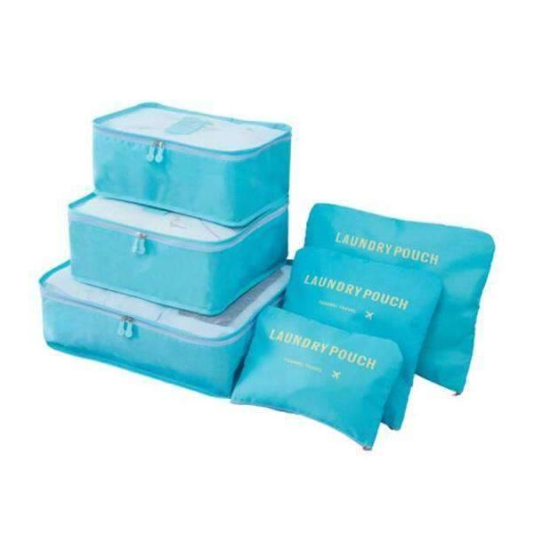 6 PCs Packing Cubes Waterproof Luggage & Travel Bag Organizer Travel Bags Travelling Store light blue