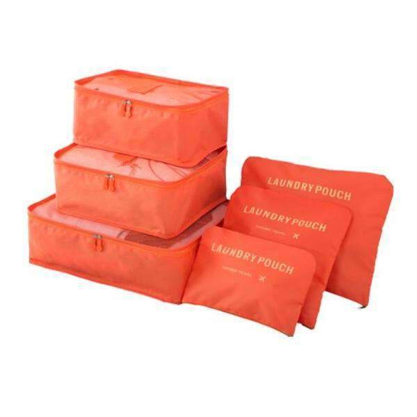 6 PCs Packing Cubes Waterproof Luggage & Travel Bag Organizer Travel Bags Travelling Store orange
