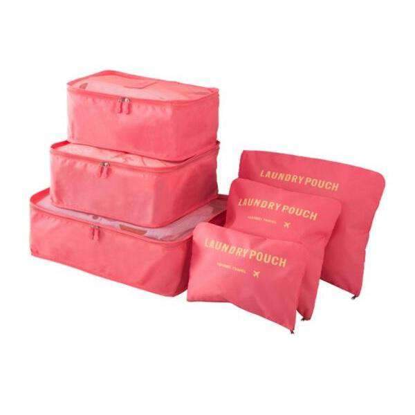 6 PCs Packing Cubes Waterproof Luggage & Travel Bag Organizer Travel Bags Travelling Store watermelon red