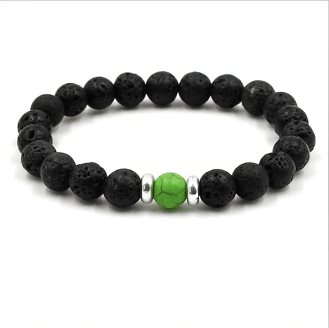 8mm Black Lava Stone Beaded Unisex Yoga Bracelet Strand Bracelets MARC KATE Official Store