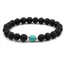 8mm Black Lava Stone Beaded Unisex Yoga Bracelet Strand Bracelets MARC KATE Official Store
