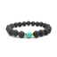 8mm Black Lava Stone Beaded Unisex Yoga Bracelet Strand Bracelets MARC KATE Official Store Black cadet blue
