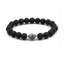 8mm Black Lava Stone Beaded Unisex Yoga Bracelet Strand Bracelets MARC KATE Official Store Black Gray