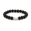 8mm Black Lava Stone Beaded Unisex Yoga Bracelet Strand Bracelets MARC KATE Official Store Black White