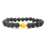 8mm Black Lava Stone Beaded Unisex Yoga Bracelet Strand Bracelets MARC KATE Official Store Black Yellow