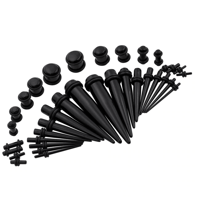Acrylic Ear Taper Body Piercing Jewelry Body Jewelry JewelrWorld Black