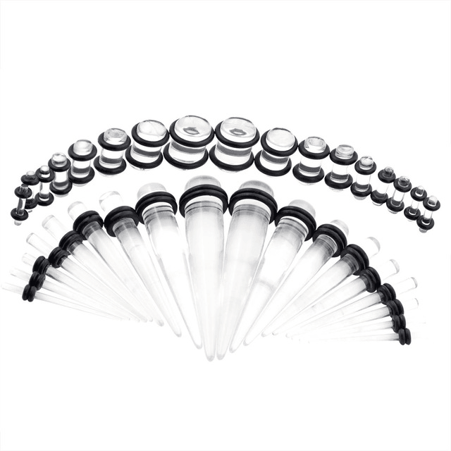 Acrylic Ear Taper Body Piercing Jewelry Body Jewelry JewelrWorld Clear