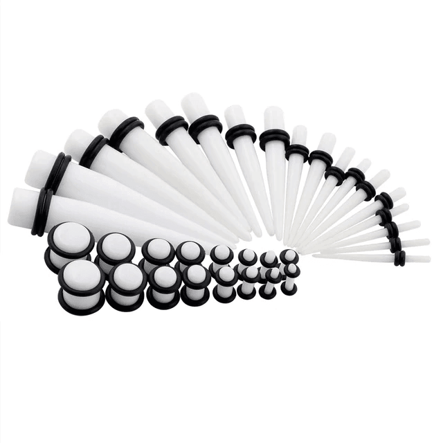Acrylic Ear Taper Body Piercing Jewelry Body Jewelry JewelrWorld White