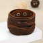 Adjustable Genuine Leather Bracelet with Alloy Buckle Wrap Bracelets bamoer Official Store