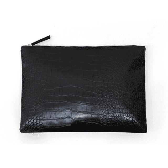 Alligator Leather Envelope Shaped Clutch Bag for Women Clutches HuiHan Trading Co.,Ltd. Store Black (30cm<Max Length<50cm)