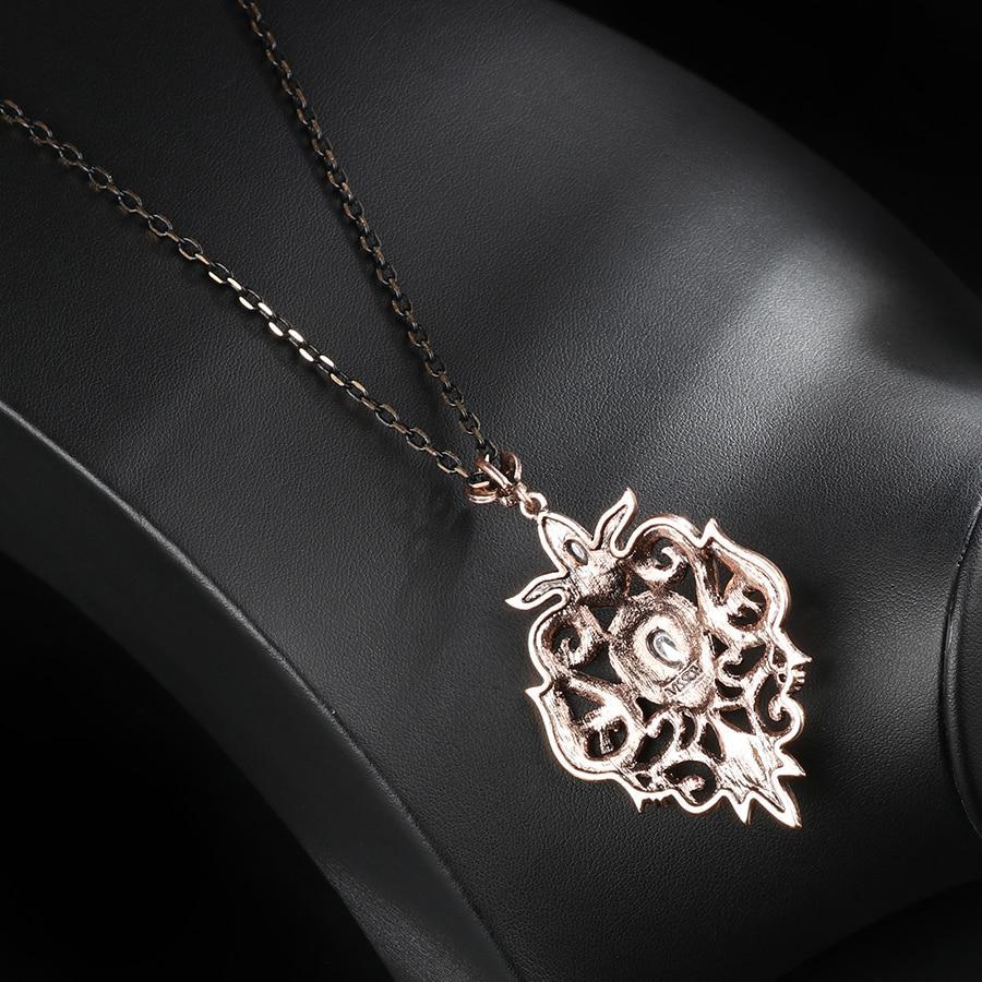 Antique Gold Gray Pendant Necklace Pendant Necklaces kinel Retro Jewelry store